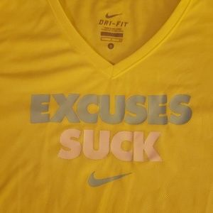 NIKE DRI FIT Shirt Size Small EXCUSES SUCK